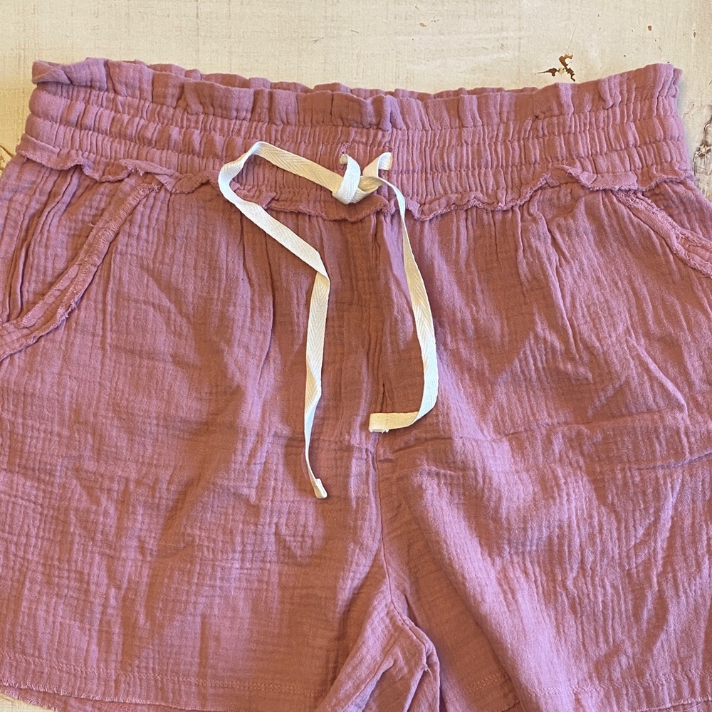 Zenana Women’s Mauve Drawstring Gauze Shorts